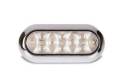 Custer CPL65A-M 6.5 in. x 2.5 in. Oval Amber LED Light with Mirror Finish - 24 Diode