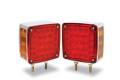 Custer CPL68R Red /Amber LED Double Stud Pedestal Light - Right